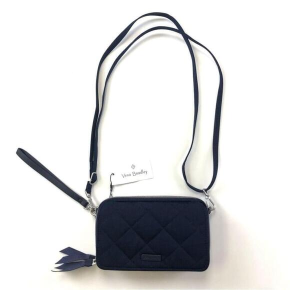 Vera Bradley navy quilted All In One RFID cross body purse - Picture 8 of 11